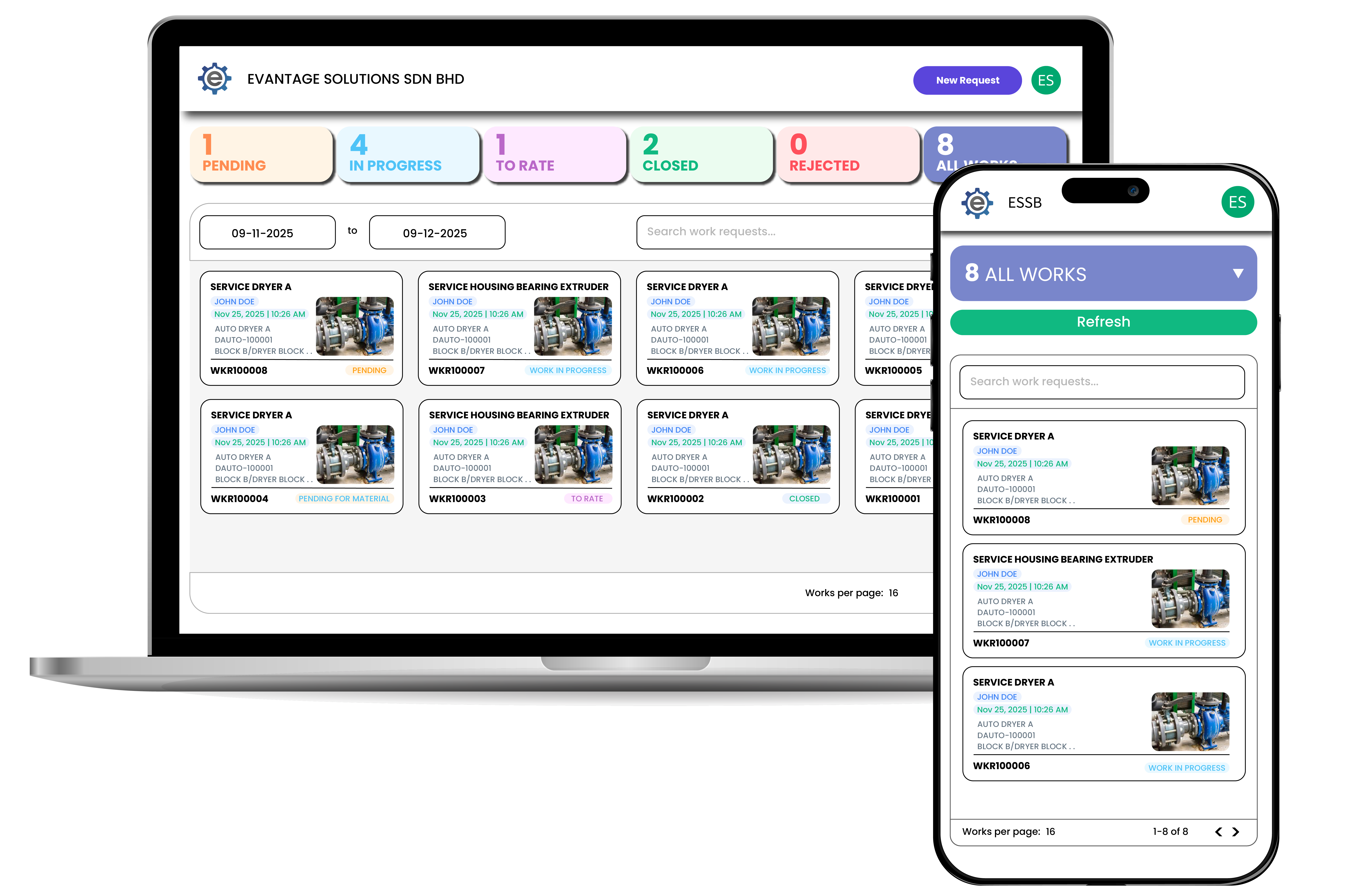 Evantage CMMS Web Work